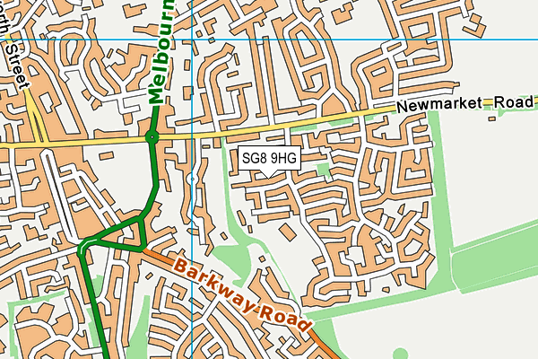 SG8 9HG map - OS VectorMap District (Ordnance Survey)