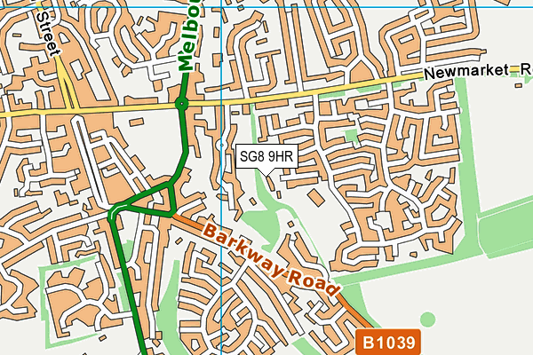 SG8 9HR map - OS VectorMap District (Ordnance Survey)