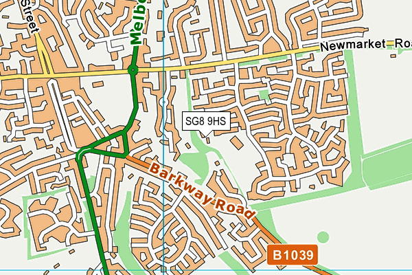 SG8 9HS map - OS VectorMap District (Ordnance Survey)