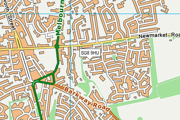SG8 9HU map - OS VectorMap District (Ordnance Survey)