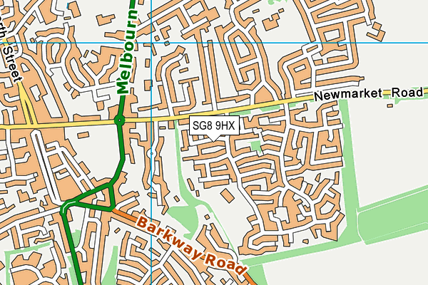 SG8 9HX map - OS VectorMap District (Ordnance Survey)