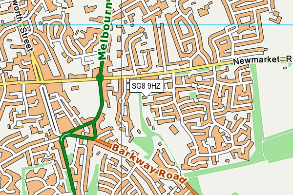 SG8 9HZ map - OS VectorMap District (Ordnance Survey)