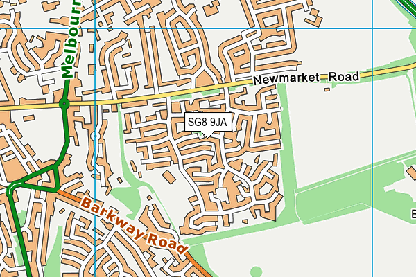 SG8 9JA map - OS VectorMap District (Ordnance Survey)