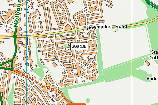 SG8 9JB map - OS VectorMap District (Ordnance Survey)