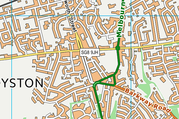 SG8 9JH map - OS VectorMap District (Ordnance Survey)