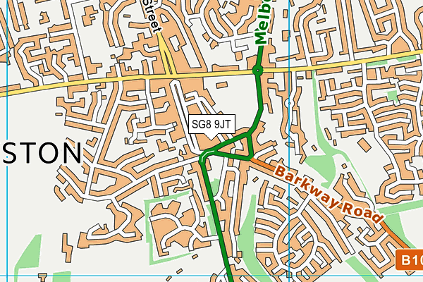 SG8 9JT map - OS VectorMap District (Ordnance Survey)