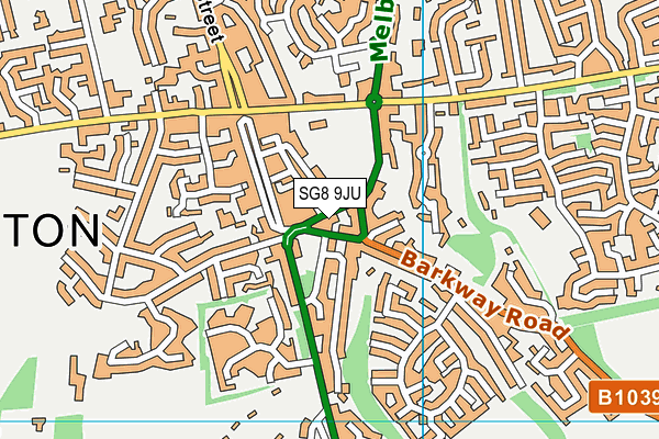 SG8 9JU map - OS VectorMap District (Ordnance Survey)