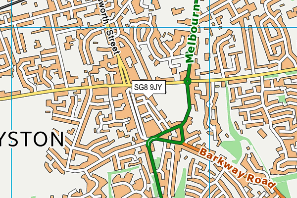 SG8 9JY map - OS VectorMap District (Ordnance Survey)