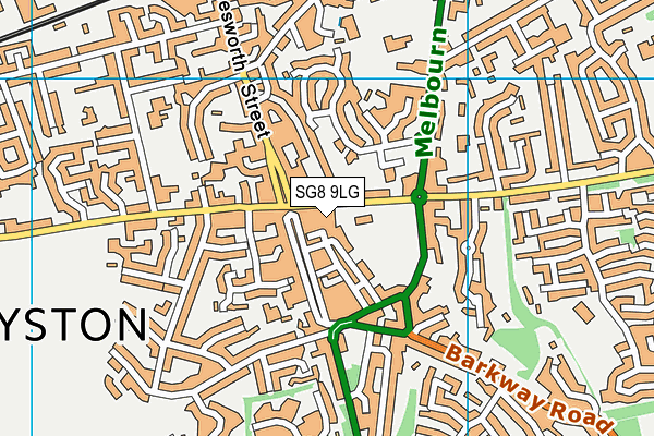 SG8 9LG map - OS VectorMap District (Ordnance Survey)