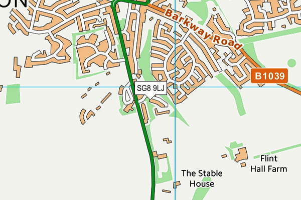 SG8 9LJ map - OS VectorMap District (Ordnance Survey)