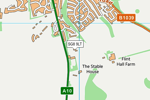 SG8 9LT map - OS VectorMap District (Ordnance Survey)