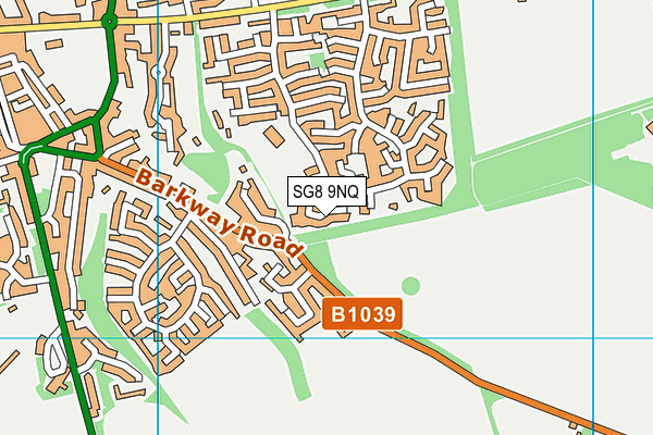 SG8 9NQ map - OS VectorMap District (Ordnance Survey)