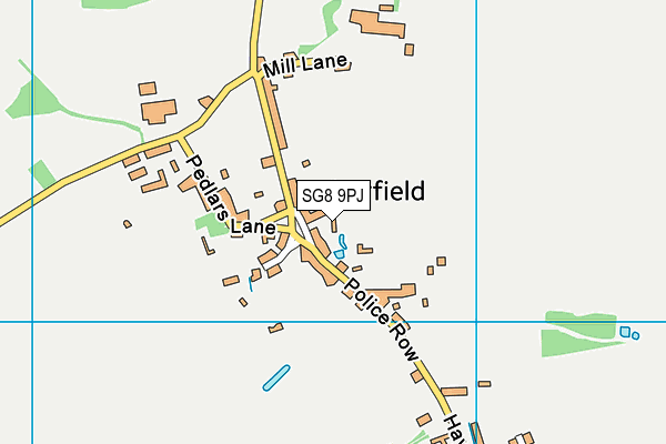 SG8 9PJ map - OS VectorMap District (Ordnance Survey)