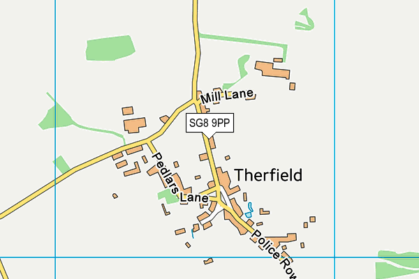 Therfield First School map (SG8 9PP) - OS VectorMap District (Ordnance Survey)