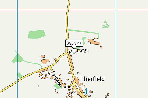 SG8 9PR map - OS VectorMap District (Ordnance Survey)