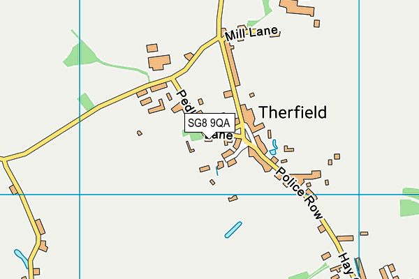 SG8 9QA map - OS VectorMap District (Ordnance Survey)