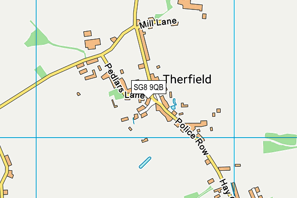 SG8 9QB map - OS VectorMap District (Ordnance Survey)