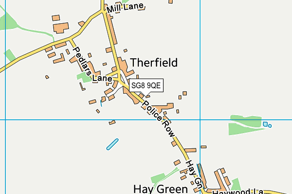 SG8 9QE map - OS VectorMap District (Ordnance Survey)