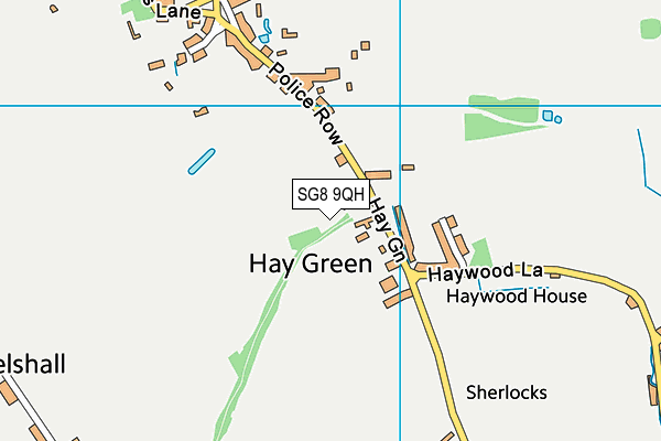 SG8 9QH map - OS VectorMap District (Ordnance Survey)