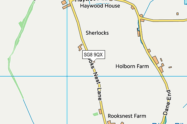 SG8 9QX map - OS VectorMap District (Ordnance Survey)