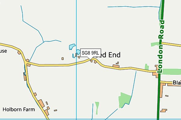 SG8 9RL map - OS VectorMap District (Ordnance Survey)