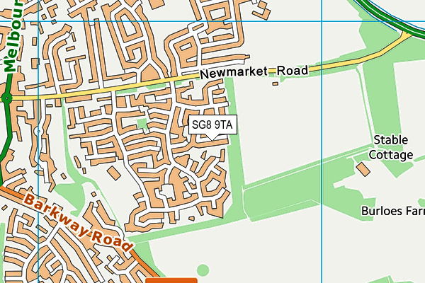 SG8 9TA map - OS VectorMap District (Ordnance Survey)
