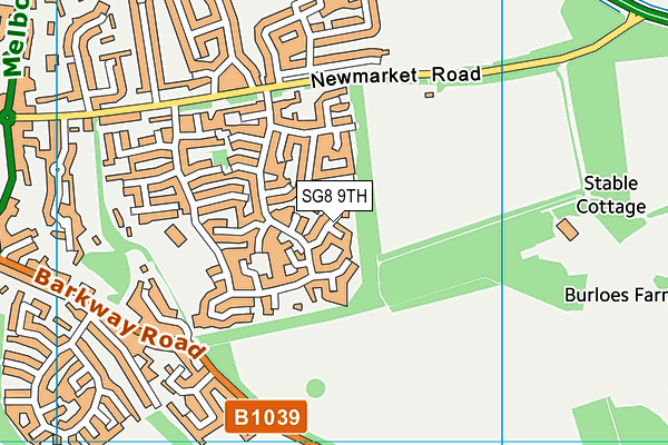 SG8 9TH map - OS VectorMap District (Ordnance Survey)