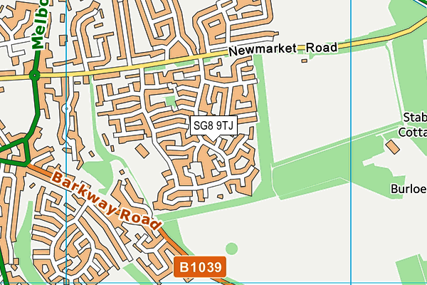 SG8 9TJ map - OS VectorMap District (Ordnance Survey)