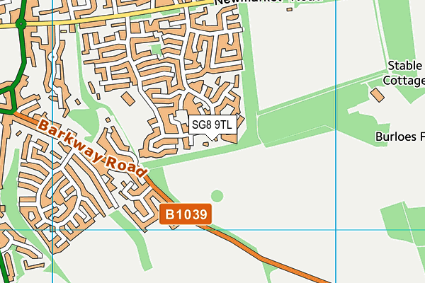 SG8 9TL map - OS VectorMap District (Ordnance Survey)