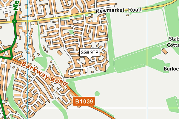 SG8 9TP map - OS VectorMap District (Ordnance Survey)