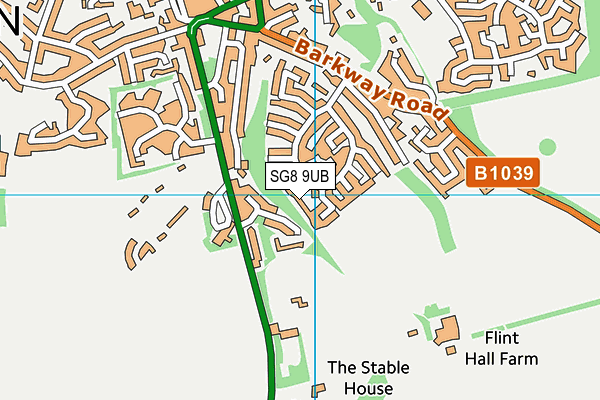 SG8 9UB map - OS VectorMap District (Ordnance Survey)