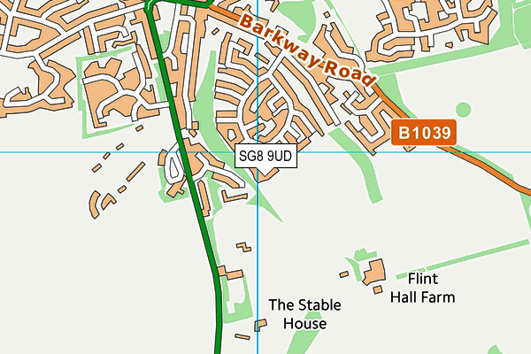 SG8 9UD map - OS VectorMap District (Ordnance Survey)