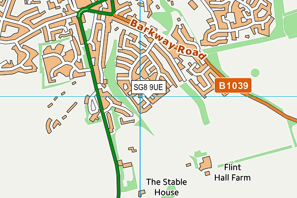 SG8 9UE map - OS VectorMap District (Ordnance Survey)