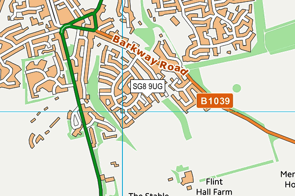 SG8 9UG map - OS VectorMap District (Ordnance Survey)