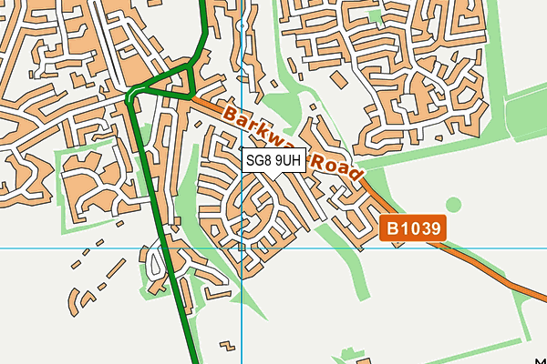 SG8 9UH map - OS VectorMap District (Ordnance Survey)