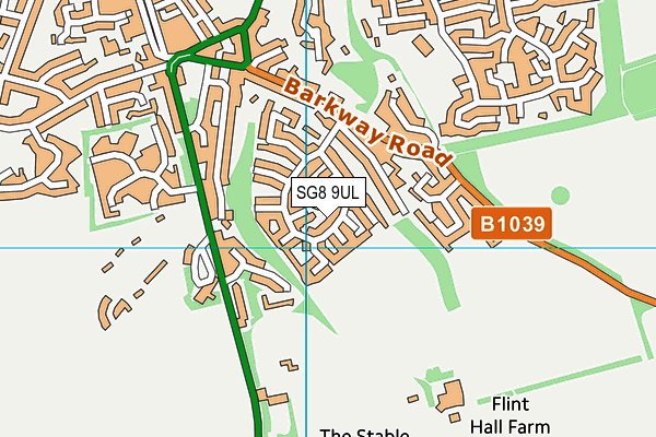 SG8 9UL map - OS VectorMap District (Ordnance Survey)