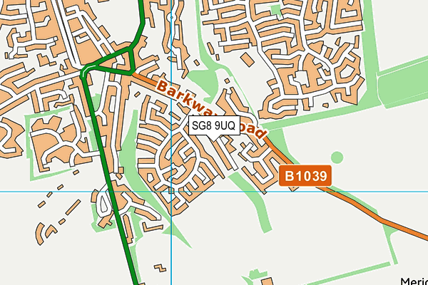 SG8 9UQ map - OS VectorMap District (Ordnance Survey)