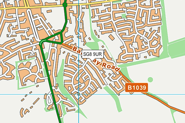 SG8 9UR map - OS VectorMap District (Ordnance Survey)