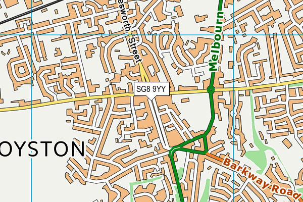 SG8 9YY map - OS VectorMap District (Ordnance Survey)