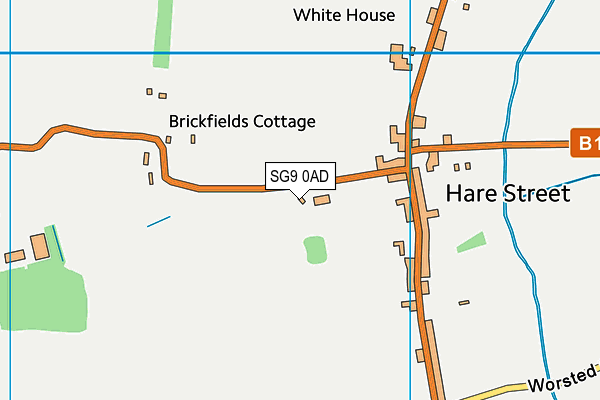 SG9 0AD map - OS VectorMap District (Ordnance Survey)