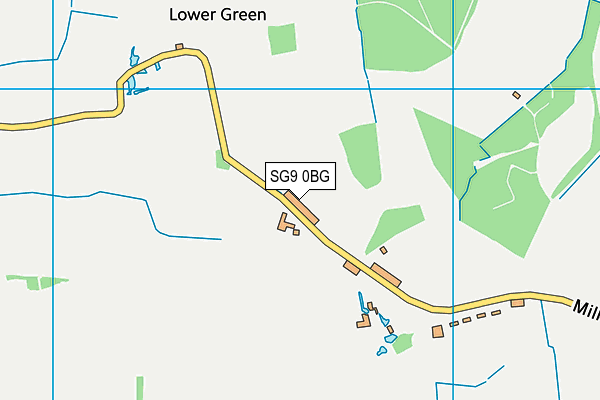 SG9 0BG map - OS VectorMap District (Ordnance Survey)