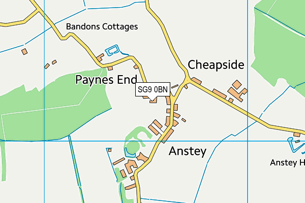 SG9 0BN map - OS VectorMap District (Ordnance Survey)