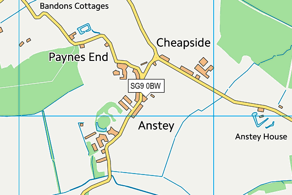 SG9 0BW map - OS VectorMap District (Ordnance Survey)