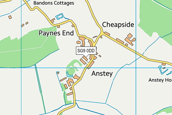 SG9 0DD map - OS VectorMap District (Ordnance Survey)