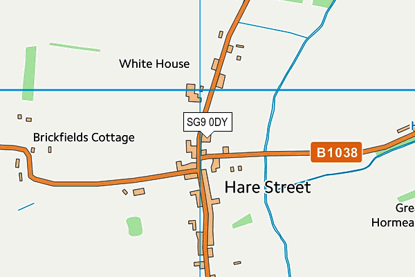The Meads (Lower Field) map (SG9 0DY) - OS VectorMap District (Ordnance Survey)