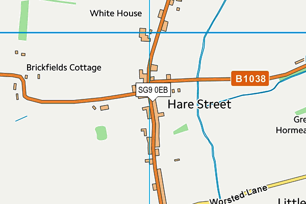 SG9 0EB map - OS VectorMap District (Ordnance Survey)