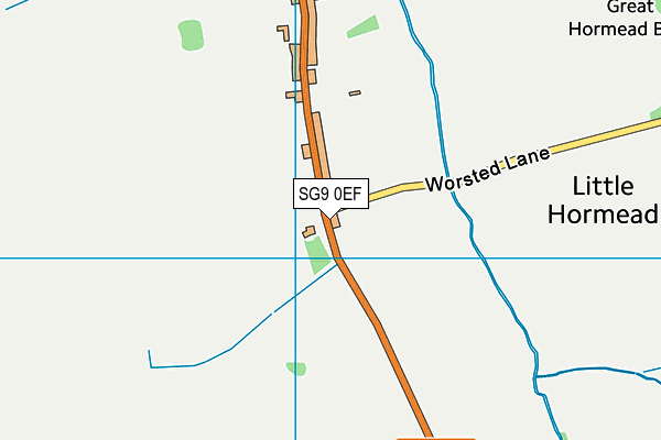 SG9 0EF map - OS VectorMap District (Ordnance Survey)