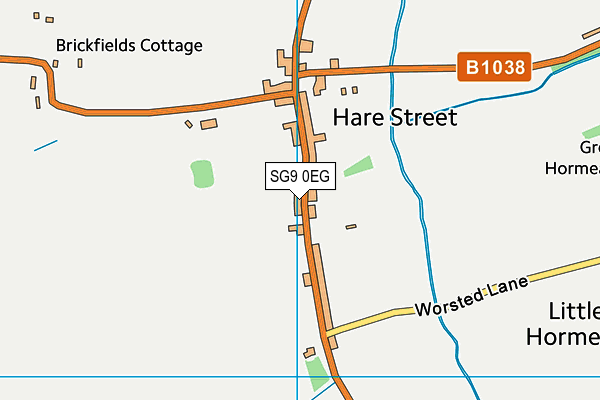 SG9 0EG map - OS VectorMap District (Ordnance Survey)