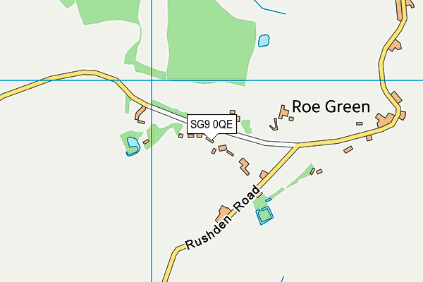 SG9 0QE map - OS VectorMap District (Ordnance Survey)