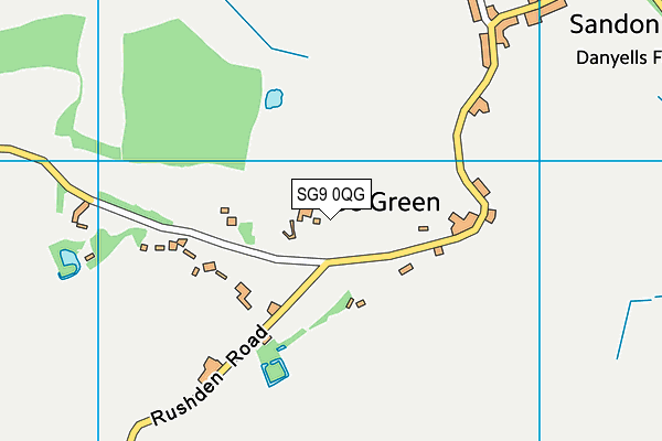SG9 0QG map - OS VectorMap District (Ordnance Survey)